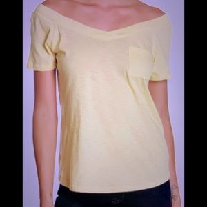 ABOUND PORTRAIT NECKLINE TEE LIGHT YELLOW